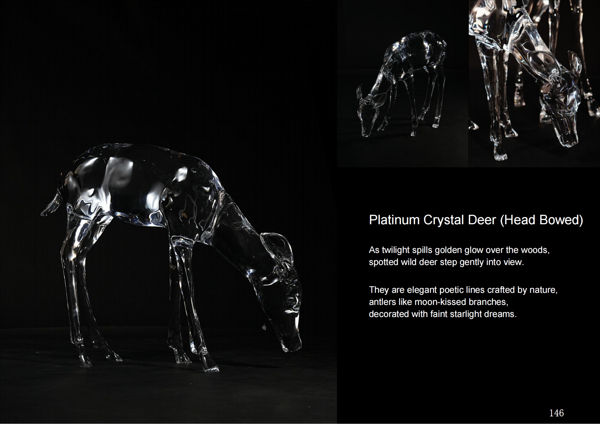 Platinum Crystal Bowed Deer